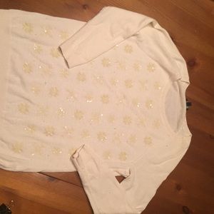 Talbots SP creme snowflake sweater
